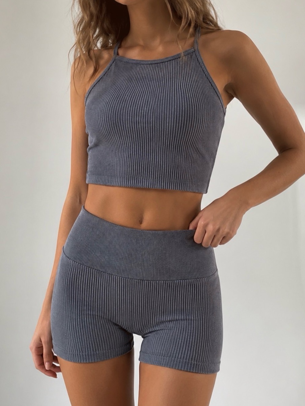 New ribbed workout outfit.